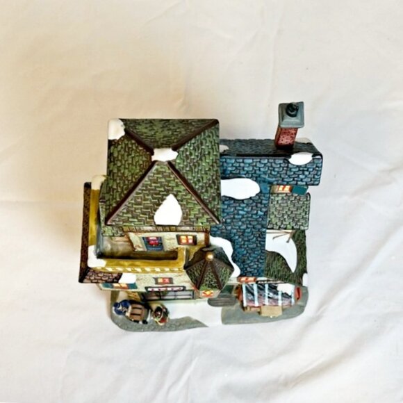 Vintage Lemax Enchanted Forest Christmas Porcelain Lighted Inn/News Glass House - Picture 3 of 10